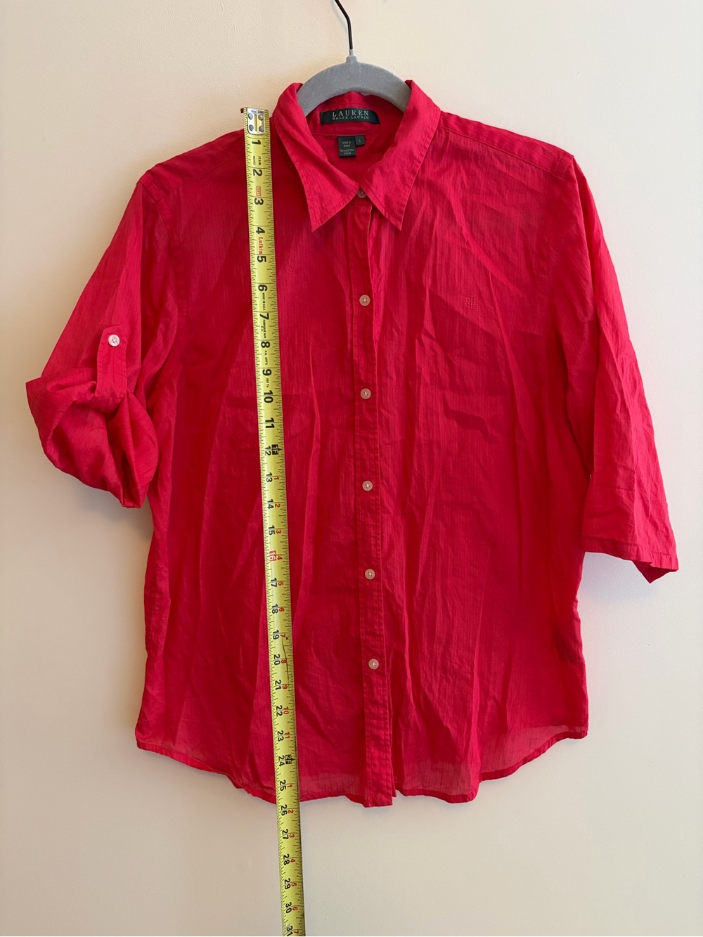 Ralph Lauren Women’s  Bright Red Button-Up Shirt